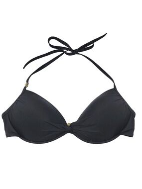 Vintage Victoria’s Secret Ruched Halter Push-Up Bikini Top Black 32B